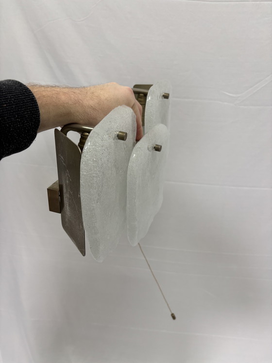 Image 1 of Vintage ice glass wall lamp Kalmar Franken Austria, 1960s