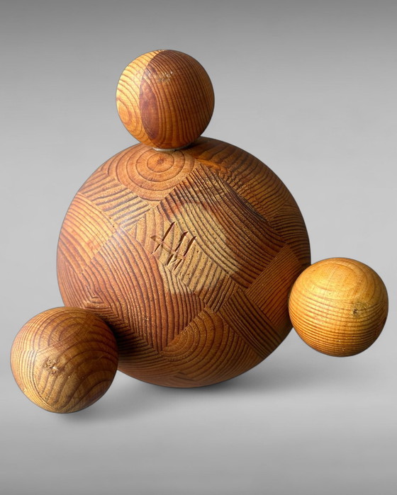 Image 1 of Stig Johnsson Smalandsslojd Jumbo Staved Pine Kaarshouder Zweden Mid Century