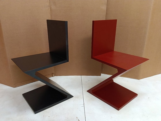 Image 1 of Sedia ALIVAR MVSEVM 514 ZIG ZAG (NUOVA, MAI USATA) Rosso Bordeaux o Nero