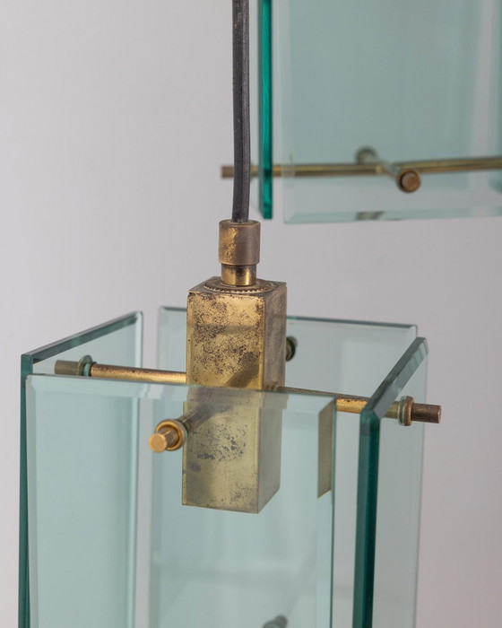 Image 1 of Lampadario in vetro vintage anni '60 progettato dallo Studio Zeroquattro