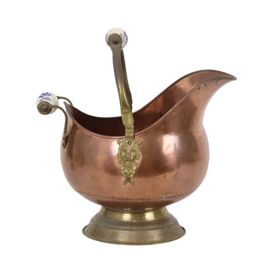 Oude Koperen Helmvormige Kolenkit – Plantenbak, Ceramic, Copper (photo 5 of 14)