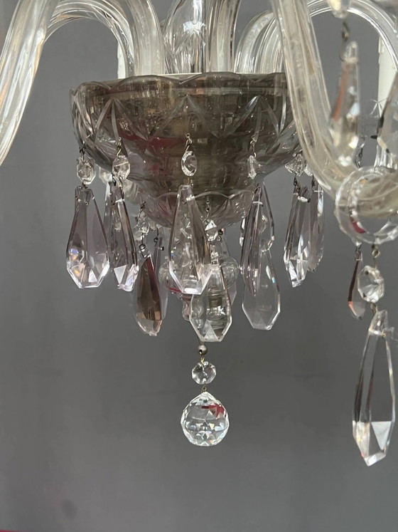 Lampadario veneziano decorato con cristallo trasparente e rari cristalli colorati. – Crystal, Glass, Vintage (photo 6 of 10)