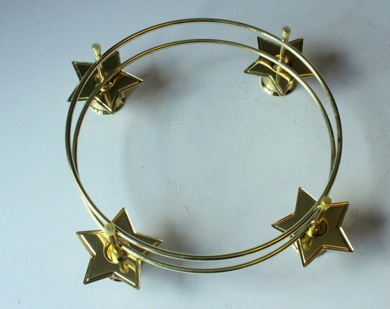 Brass Advent Wreath Candle Holder, Metal, Gold (photo 6 of 7)