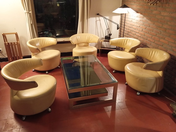 Image 1 of 6 poltrone di design in pelle di Cassina per Toshiyuki Kita