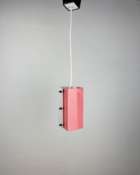 Image 1 of Space Age Pendant lamp, Acrylic, 1960s, Mid Century, Vintage Lamp, Pink-White, Germany, 50s, Pop Art, Minimalism, Industrial