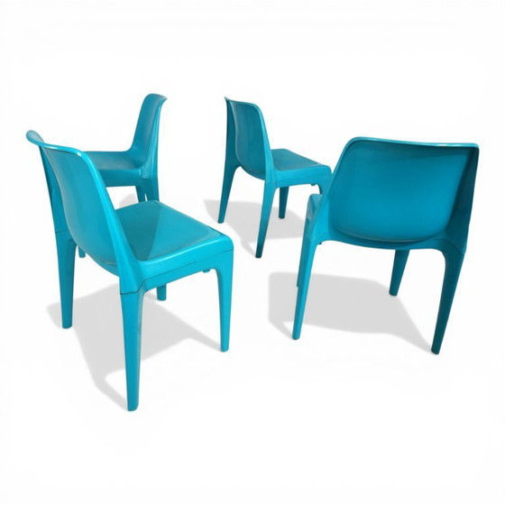 Image 1 of Set van 4 Schröder & Henzelmann Space Age eetkamerstoelen, 1970