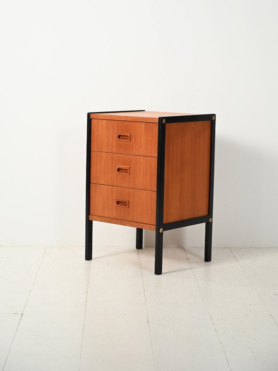Image 1 of Small Scandinavian chest with black frames by Bodafors