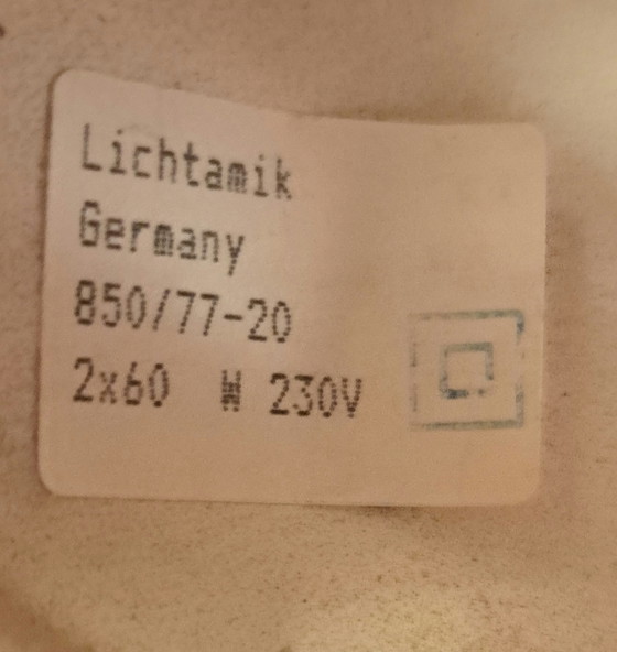 Image 1 of 🟡 2 Ceramic Table Lamps by Lichtamik – Mid-Century Inspired – Set