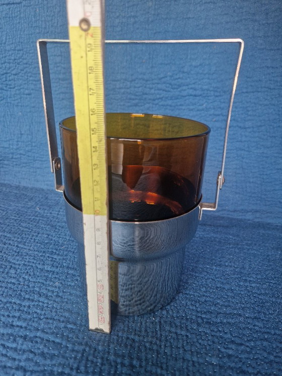 Image 1 of 1960s/70s steel and glass cocktail set Made in Italy