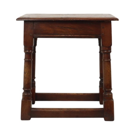 Tabouret ancien en chêne massif, style anglais, XIXe siècle – Wood, Vintage (photo 4 of 19)