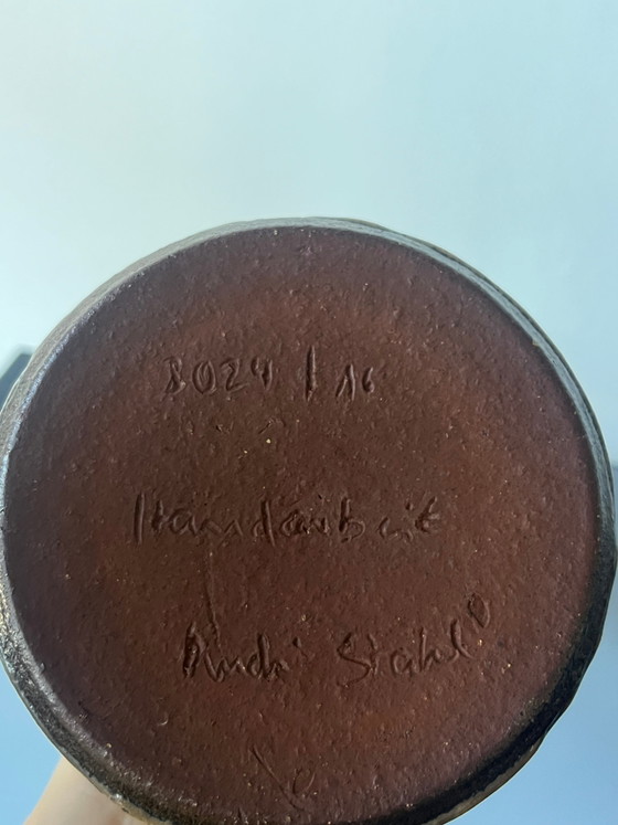 Rudi Stahl studio vase – brown ceramic – Mid Century Modern (photo 4 of 5)