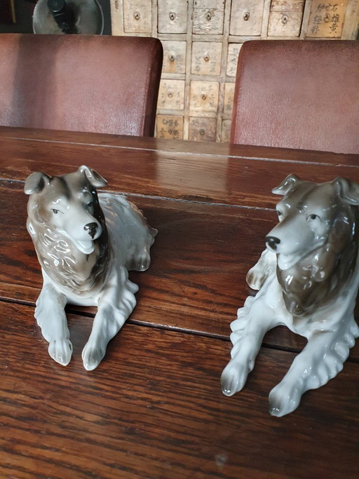 Zwei Bordercollies-Figuren 10x23cm