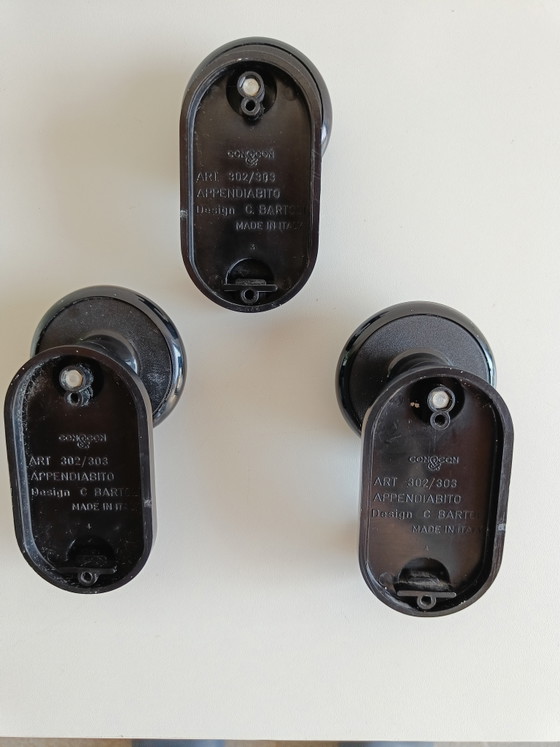 Image 1 of Set of 3 C. Bartoli Wall Hooks for Con&Con, Model 302/303, Made in Italy