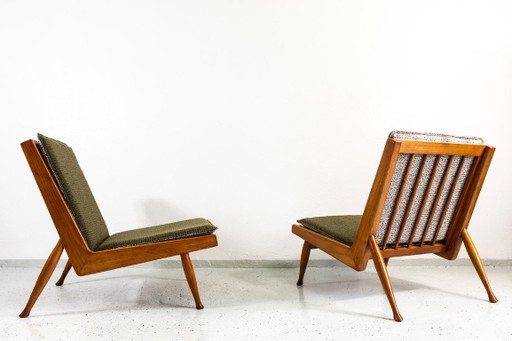 Mid Century Armchairs By Marian Grabinski, KFM, Poland, 1960s – fauteuils, Textile, Wood (photo 2 of 23)