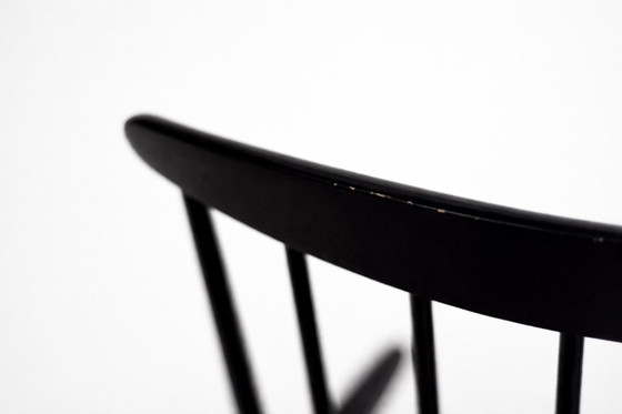 Image 1 of Fauteuil à bascule vintage en bois de style finlandais moderne du milieu du siècle, par Ilmari Tapiovaara pour Asko, années 1960