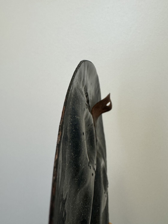 Image 1 of Repoussé and enameled brass sculpture from the 1960s