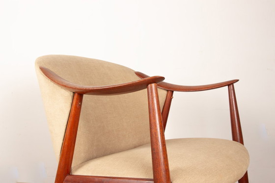 Image 1 of Pair of Scandinavian armchairs in teak and fabric, new Tyrol model by Gerhard Berg for Westnofa 1960.