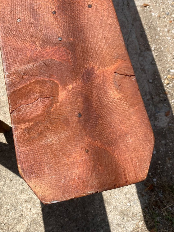 Par de bancos rústicos de madera maciza de 250 cm para mesa de campo de estilo años 50. – Wood (photo 5 of 18)