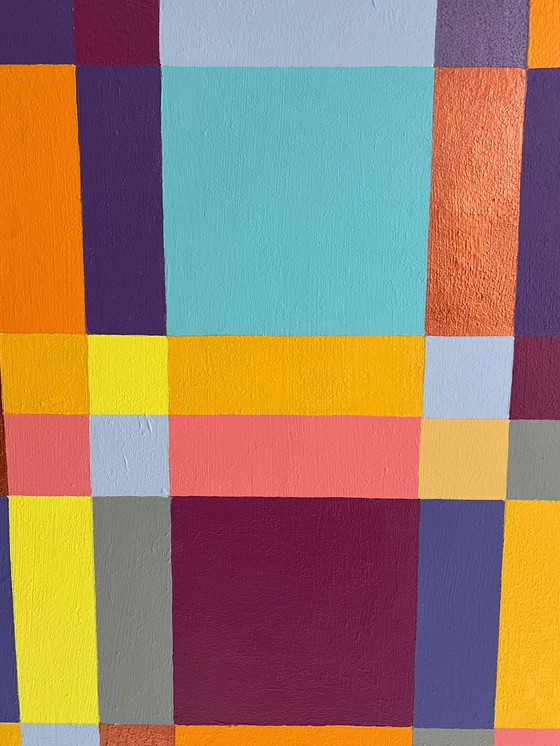 Image 1 of  Lena László, acrylique sur toile, 'Exactly 144 different squares