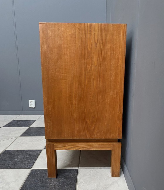 Image 1 of wood sideboard 2doors and drawers inside 1970s