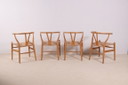 4x Hans J. Wegner CH24 Eiken Wishbone Stoelen, jaren 80