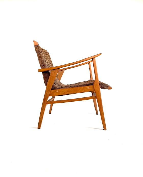 Fauteuil vintage en osier, Allemagne ‘70 – Bois, Rotin (photo 4 of 7)