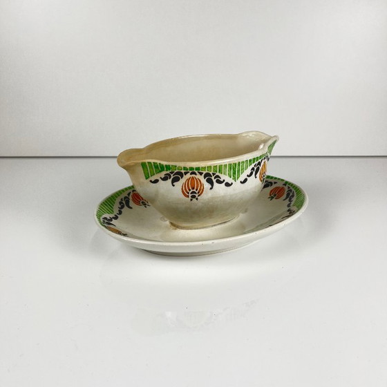 Image 1 of Sarreguemines "Maroussia" gravy boat, early 20th century