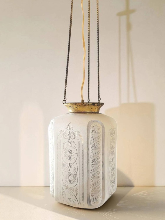 Pendelleuchte / Art Deco Laterne – Pendelleuchten, Crystal, Glass (photo 11 of 11)