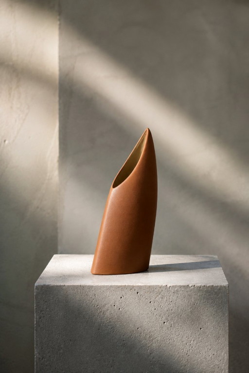 Mid-Century German Modern Stoneware Brick Red Vase from Asa Selection, 1980s
