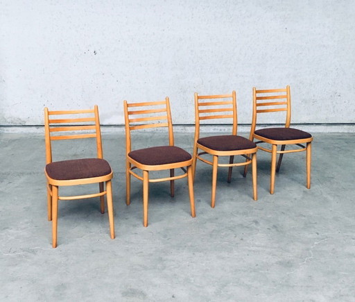 Set di sedie da pranzo in stile moderno di metà secolo di TON, Cecoslovacchia del 1968