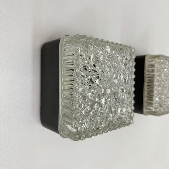 Image 1 of Set di 2 lampade da parete in vetro a bolle Staff Leuchten, Germania anni '70