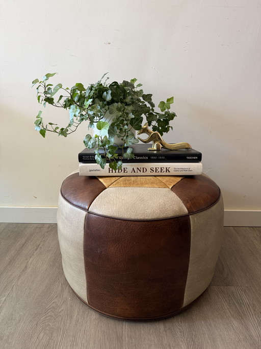 Patchwork-Pouf aus den 1970er Jahren