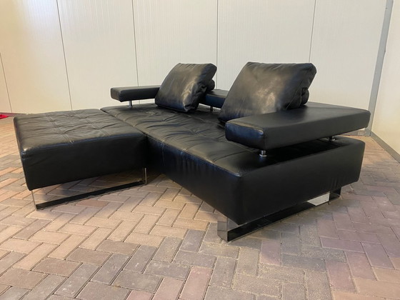 Image 1 of Montel 3-seater Genuine Leather Sofa with Ottoman