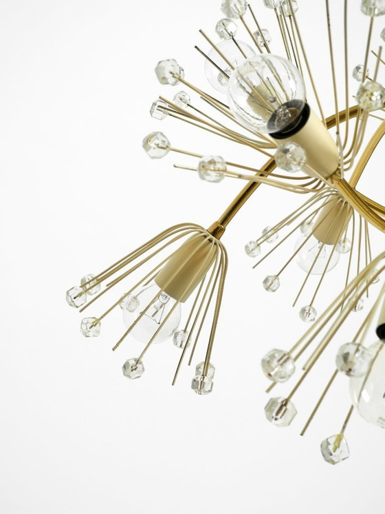 Image 1 of Rare, beautiful brass chandelier by Emil Stejnar for Rupert Nikoll | Mid Century Modern