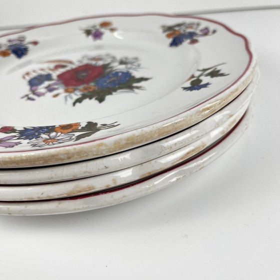 Set of 4 "Agreste" Dinner Plates, Sarreguemines, Late 20th Century, Pyroblan – Crockery, Porcelain (photo 8 of 8)