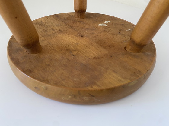 Image 1 of Vintage Wooden Stool - Berger Charlotte Perriand - style
