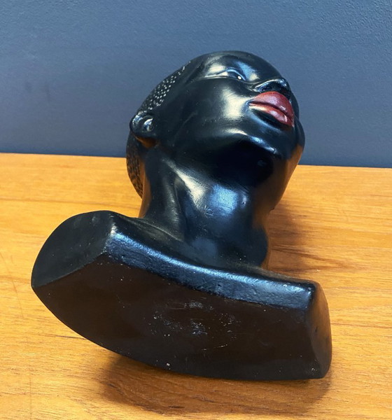 Image 1 of Busto in ceramica di uomo africano, anni '60