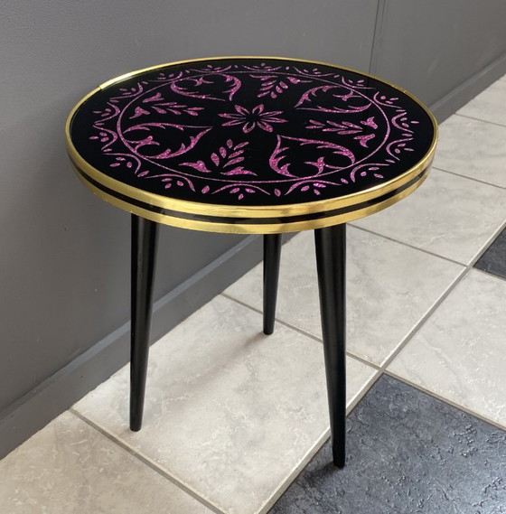 Kleine ronde glazen plantentafel uit de jaren 60 – Glass, Metal (photo 9 of 12)