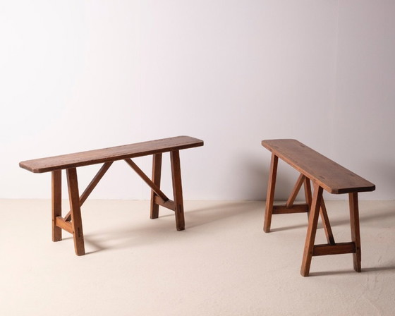 Image 1 of Par de bancos franceses del siglo XIX