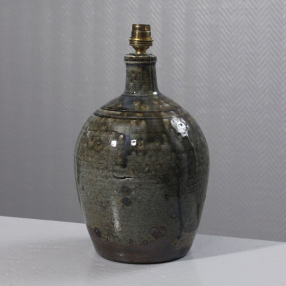 Image 1 of Base per lampada in gres pirite smaltato di Puisaye Denis Avonts La Borne anni '80