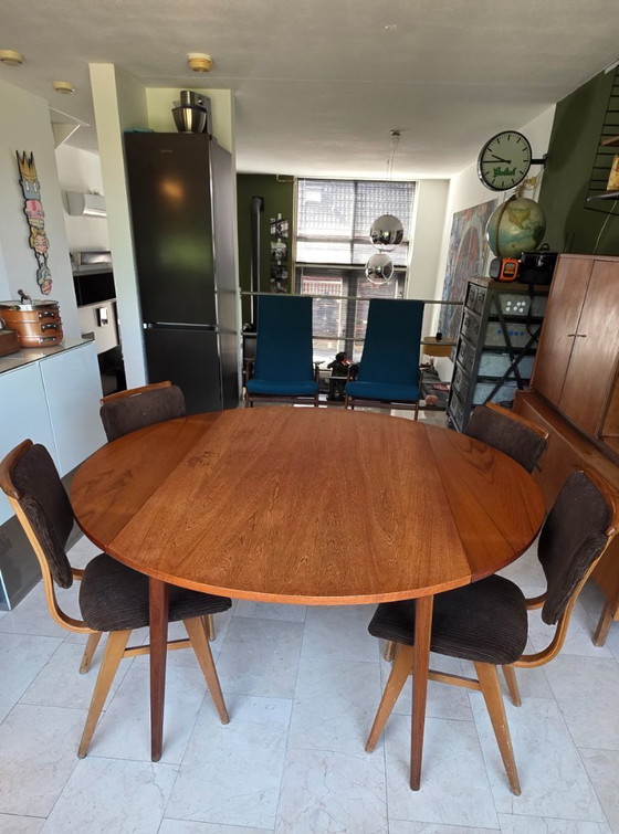Image 1 of Round/rectangular teak dining table Louis van Teeffelen for webe