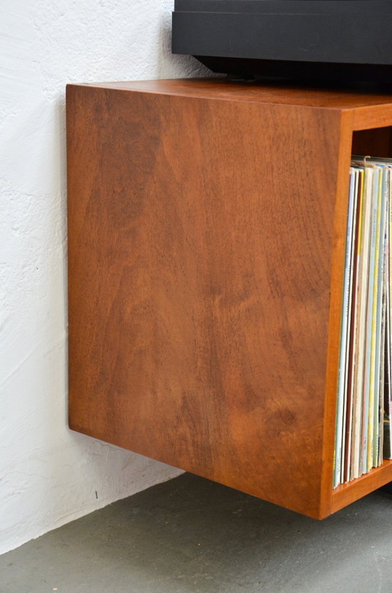 Image 1 of Open sideboard vintage vinyl walnut 70s lowboard phono HiFi