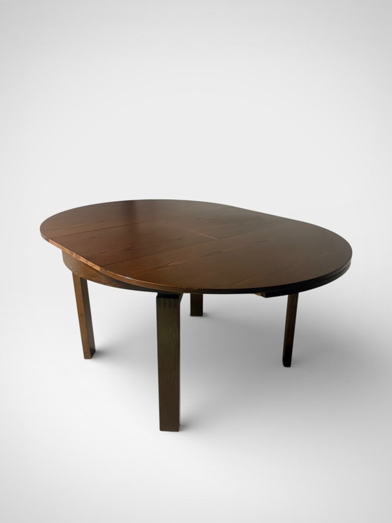 Image 1 of Vintage extendable brutalist round table from the 60s/70s