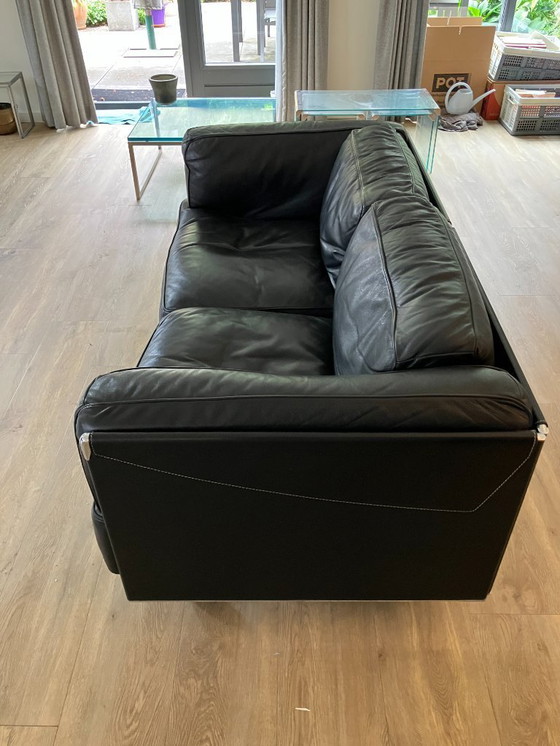 Image 1 of Poltrona Frau Grupo de asientos Twice en cuero negro y cromo