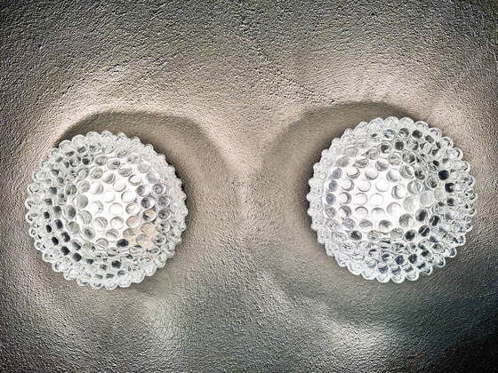 Image 1 of Vintage pair of bubble glass lamps