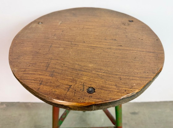 Image 1 of Grüner Werkstatthocker im Industriestil, 1960er Jahre