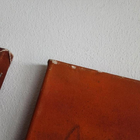 Image 1 of Dário Bosa abstract 2 Luik (arancione/rosso) firmato / tela (artista brasiliano)