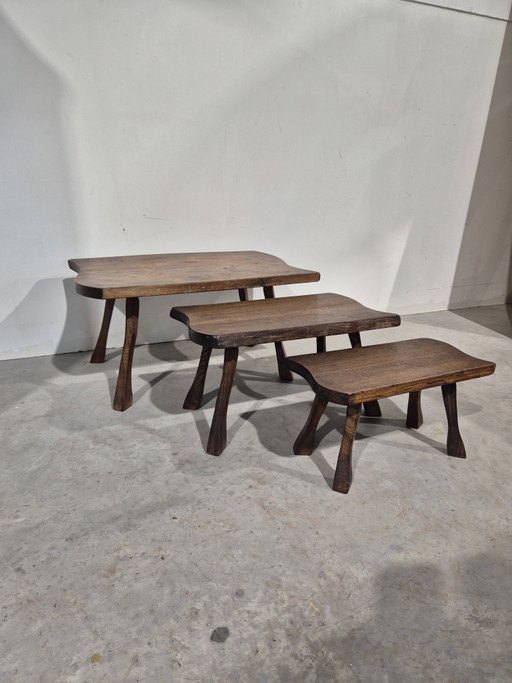 Petites tables de style Japandi scandinave vintage, finitions organiques. – bijzettafels, Wood