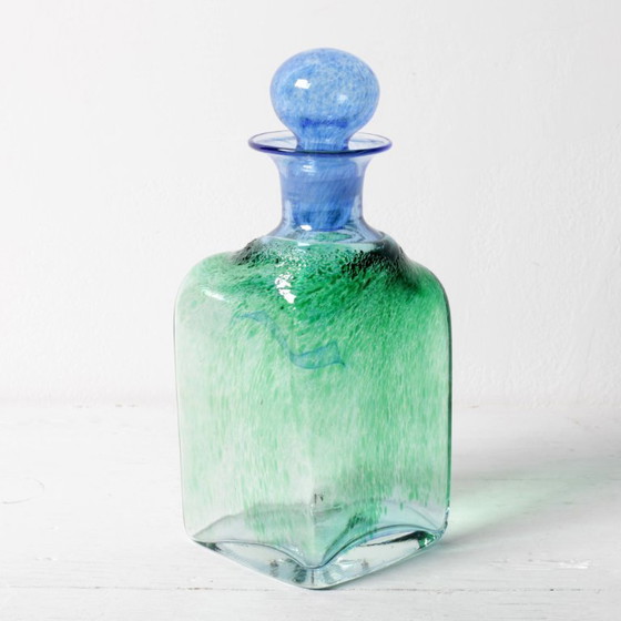 Decanter vintage in vetro verde e blu Antikva di Bertil Vallien / Bruksforshyttan / Svezia / 1994 (photo 3 of 17)