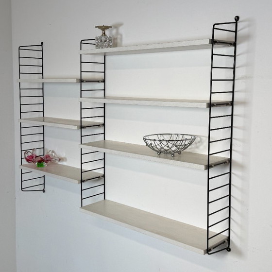 Image 1 of Vintage wall rack Nisse Strinning with 7 white shelves